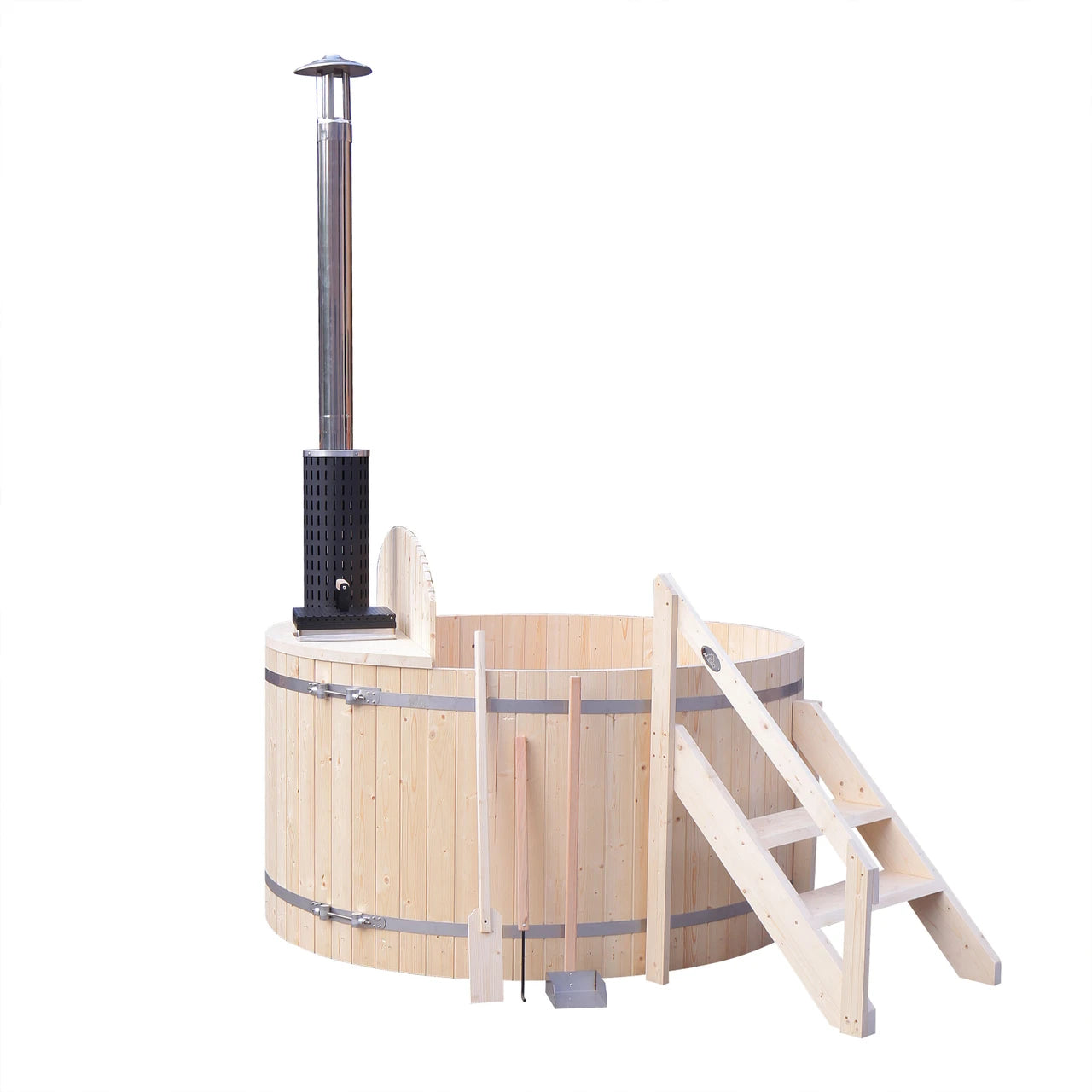 Wood-Fired Hot Tub & Ice Bath — 4-5 Person | Pine & Stainless