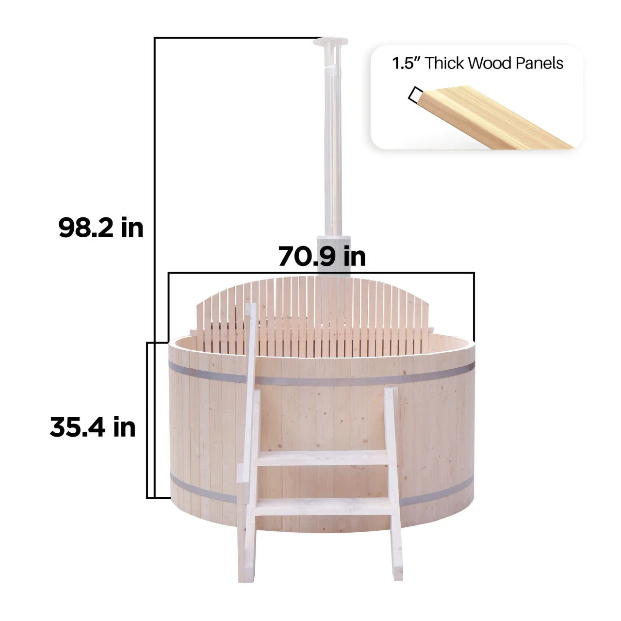 Wood-Fired Hot Tub & Ice Bath — 4-5 Person | Pine & Stainless