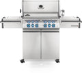 Stainless steel Napoleon grill on a white background