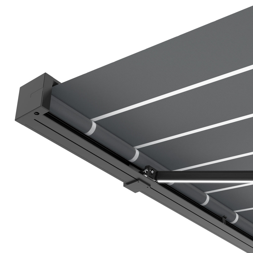 Royale Series 10x8 ft Motorized Patio Awning — Cashmere Gray