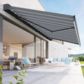 Royale Series 10x8 ft Motorized Patio Awning — Cashmere Gray