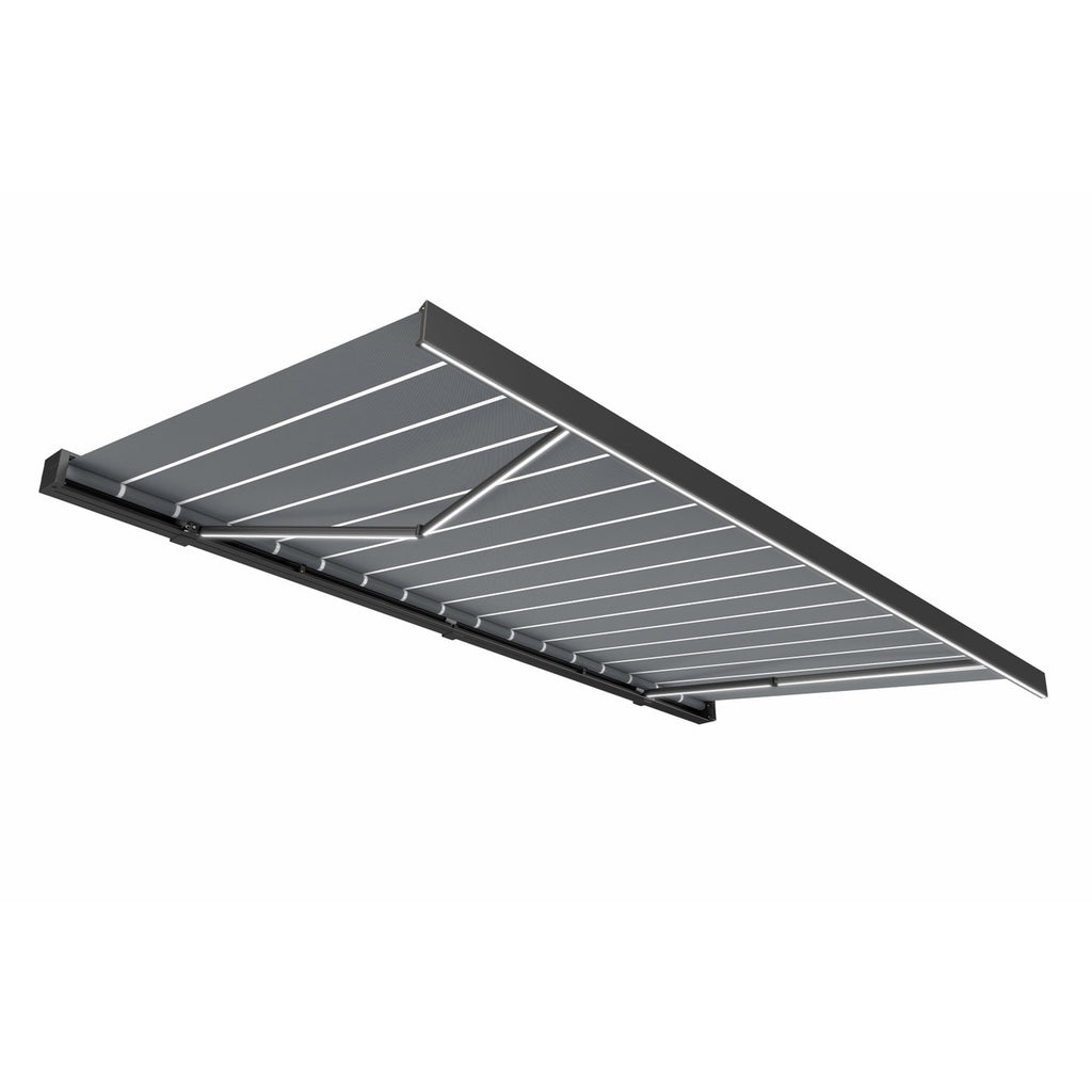 Royale Series 10x8 ft Motorized Patio Awning — Cashmere Gray