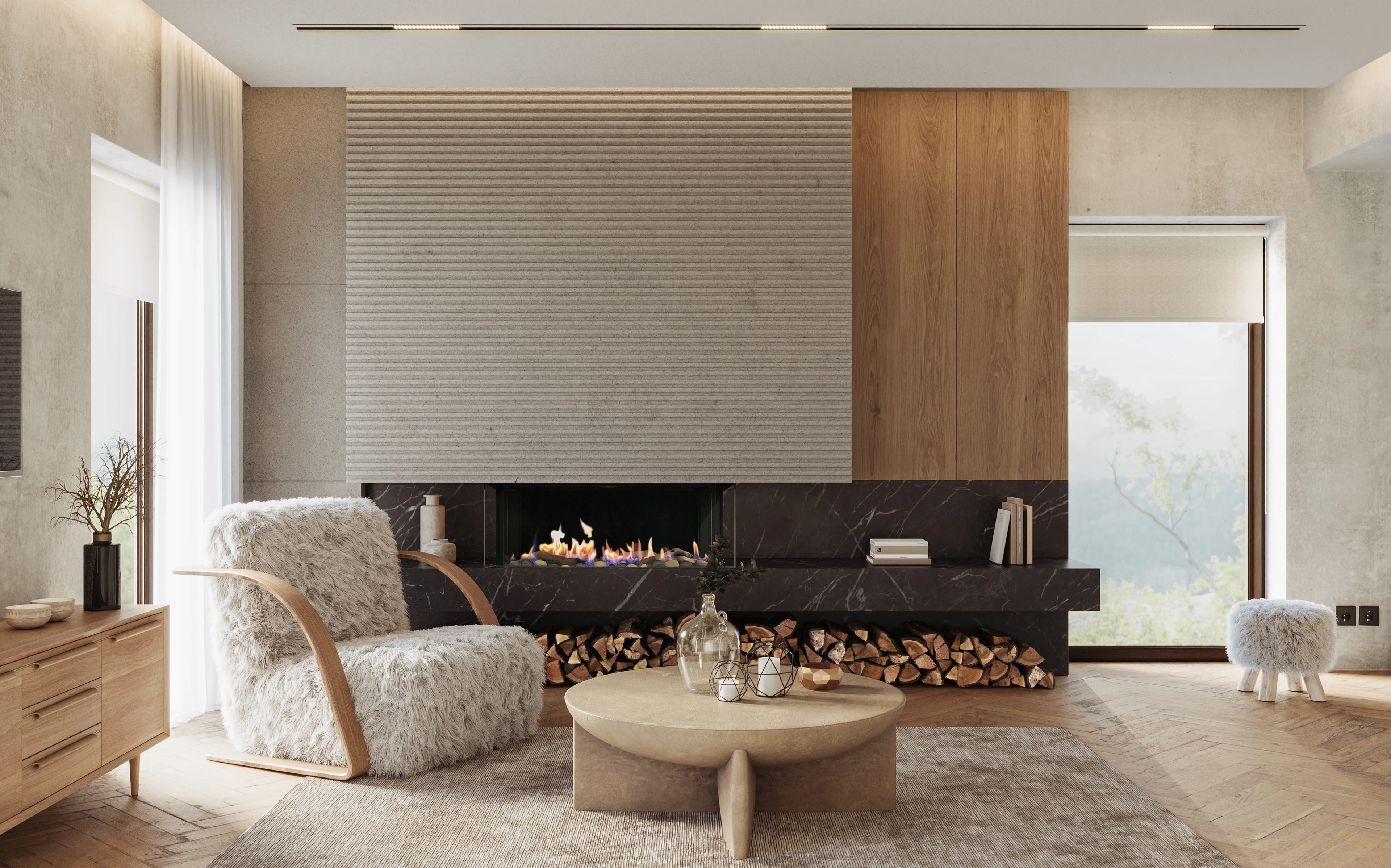Sierra Flame Toscana 3-Sided Peninsula Gas Fireplace