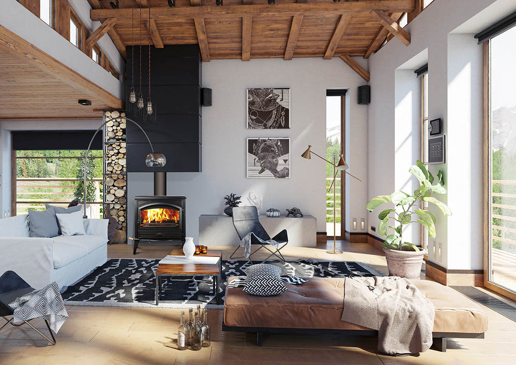 Sierra Flame Lynwood W76 Wood Burning Stove — Cast Iron, Black