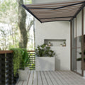 Italian Series 16x10 ft Motorized Patio Awning — Beige Stripe