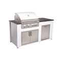 COKI 6-Foot Outdoor Kitchen Island — White Vein & Black Pearl Granite