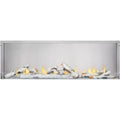 Modern electric fireplace with logs and flames on a white background