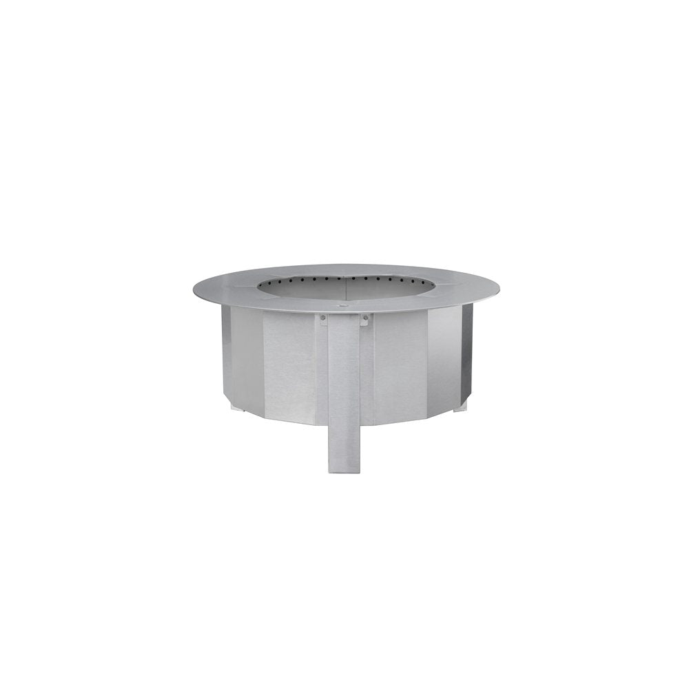 Silver wood fire pit in a white background