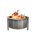 Fire pit with flames on a white background