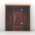 Infrared sauna with glass doors on a white background