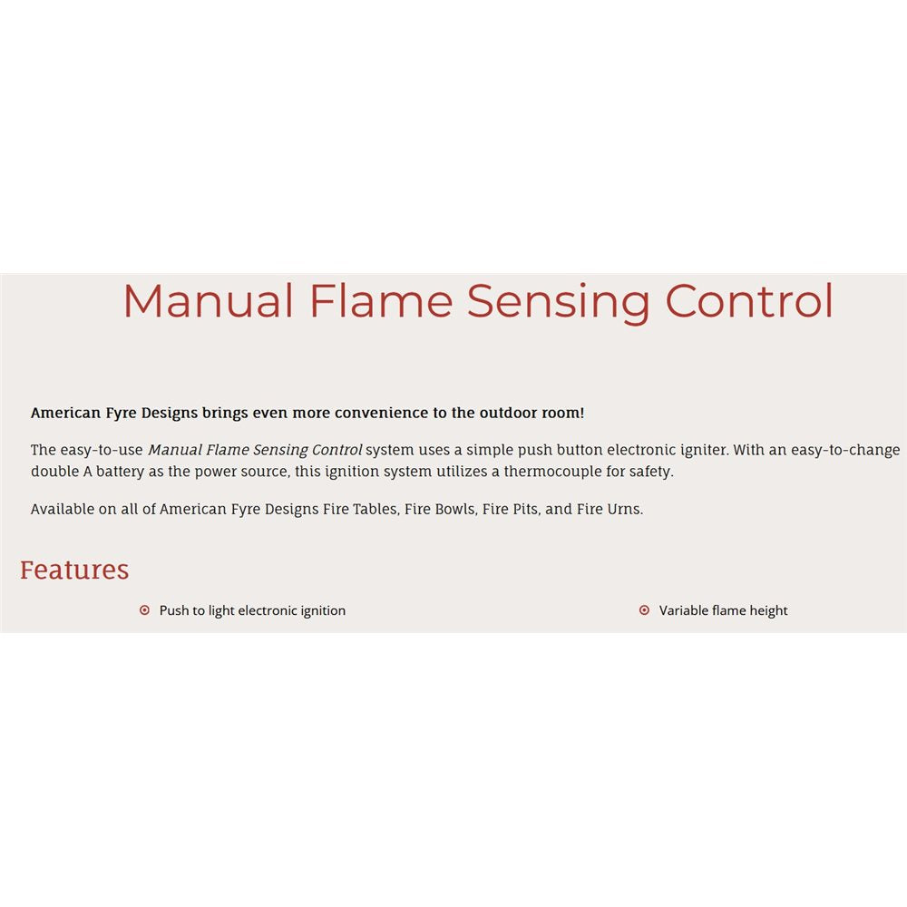Text description of Manual Flame Sensing Control system on a white background