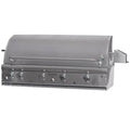 Stainless steel grill on a white background