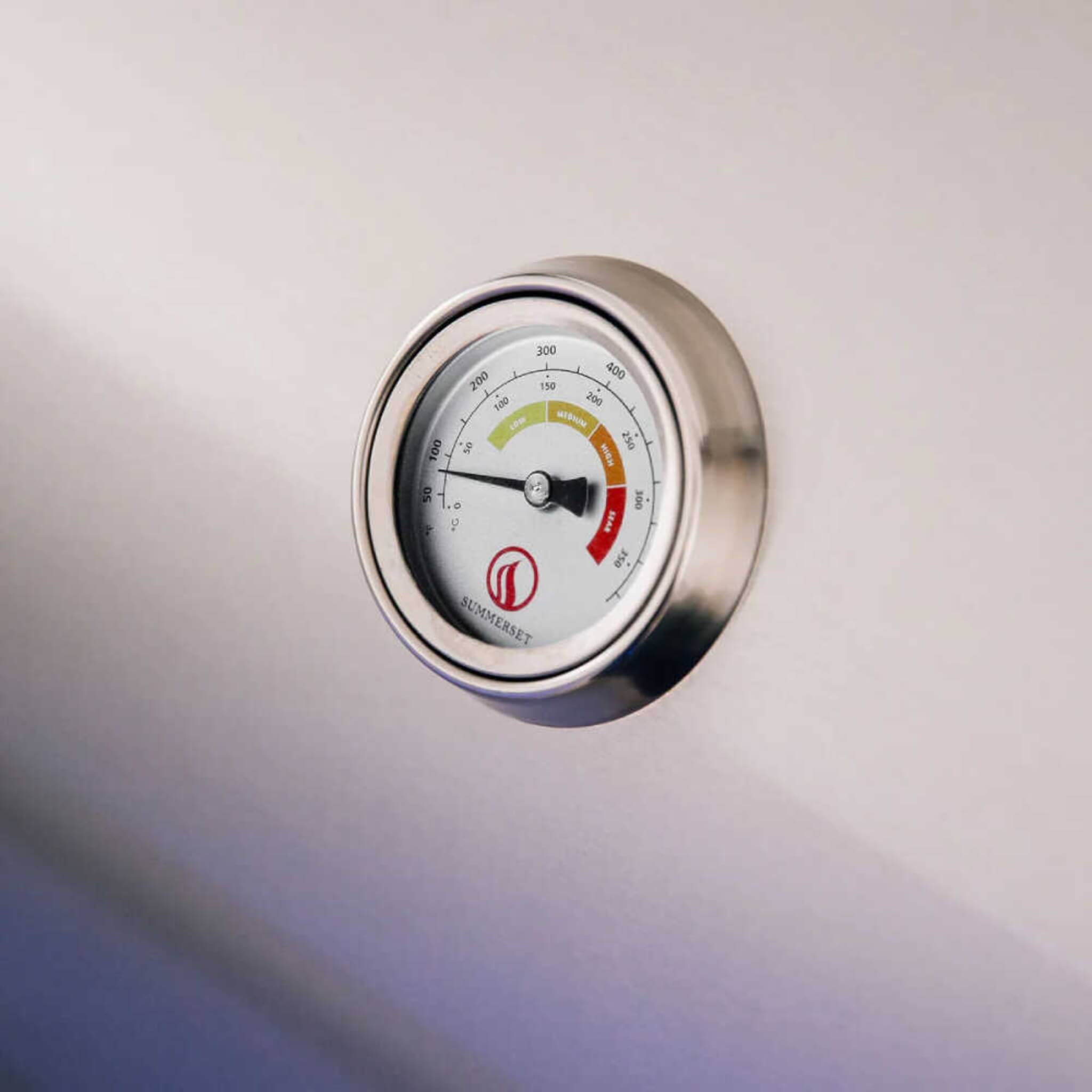 Temperature gauge on a metallic surface